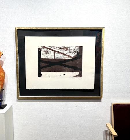 "Le Lit" Färgetsning av Antoni Tàpies. 96x80 cm