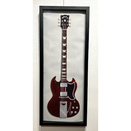 "The Gibson Guitar" Litografi av Thomas Hafström, Inramat 47x118 cm