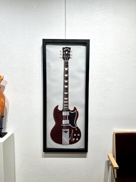 "The Gibson Guitar" Litografi av Thomas Hafström, Inramat 47x118 cm