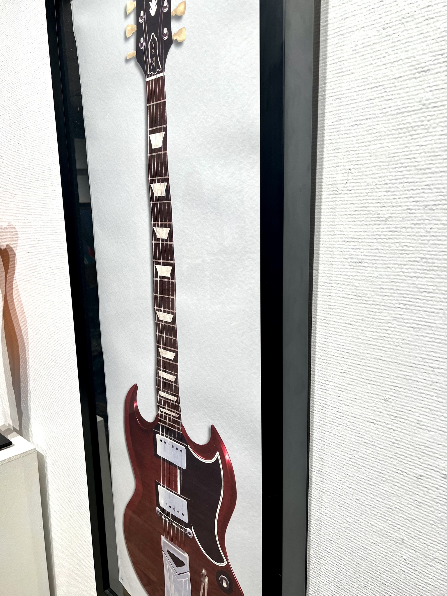 "The Gibson Guitar" Litografi av Thomas Hafström, Inramat 47x118 cm