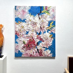 "Flowers II" Olja på duk av John Ma. 100x80 cm