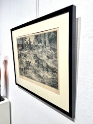 "Rävarna" Originaletsning av Axel Österberg. 68,5x56 cm
