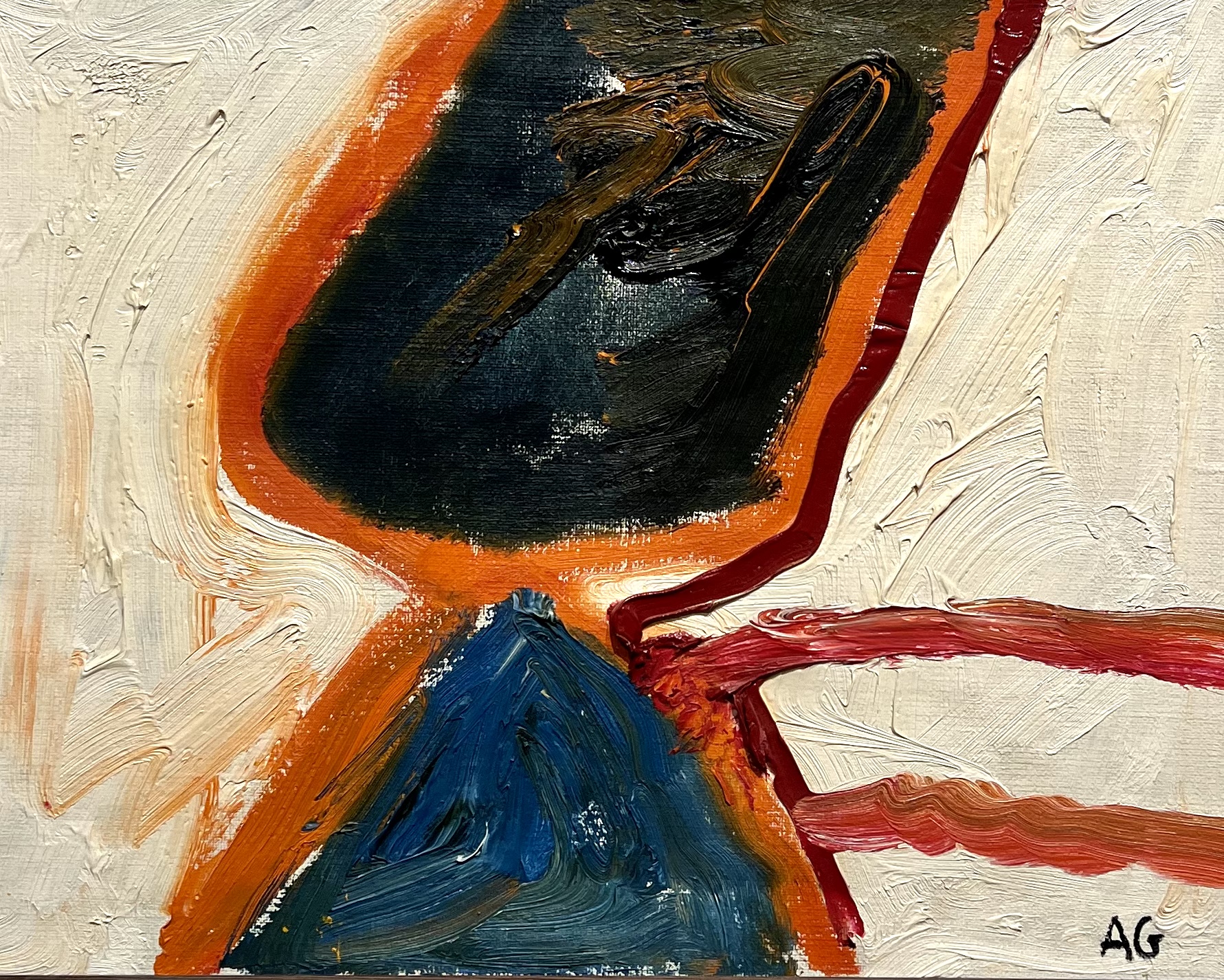 "Det är jag" Abstrakt olja på duk av Agneta Granstad. 54x45 cm