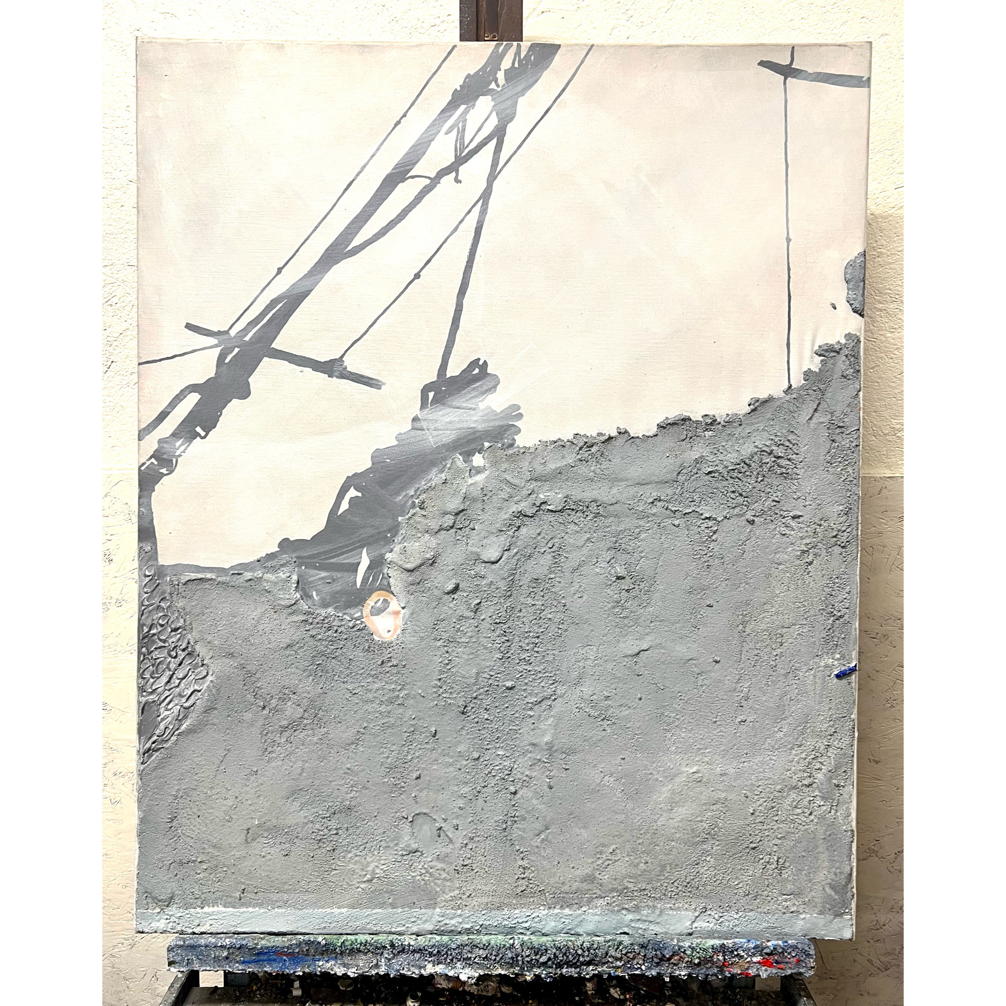 "Fasades" Blandteknik på duk av Michel Potage. 81x101 cm