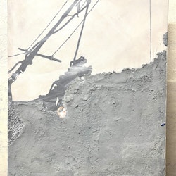 "Fasades" Blandteknik på duk av Michel Potage. 81x101 cm