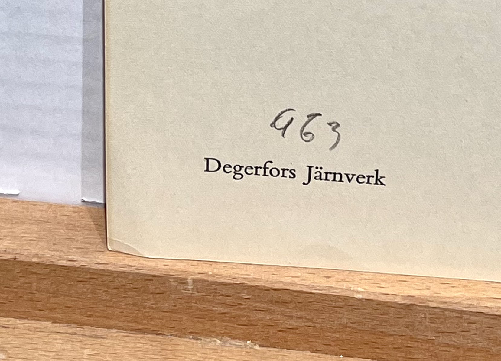 "Degerfors Järnverk" Konsttryck efter träsnitt av Carl Palme. 42x48 cm