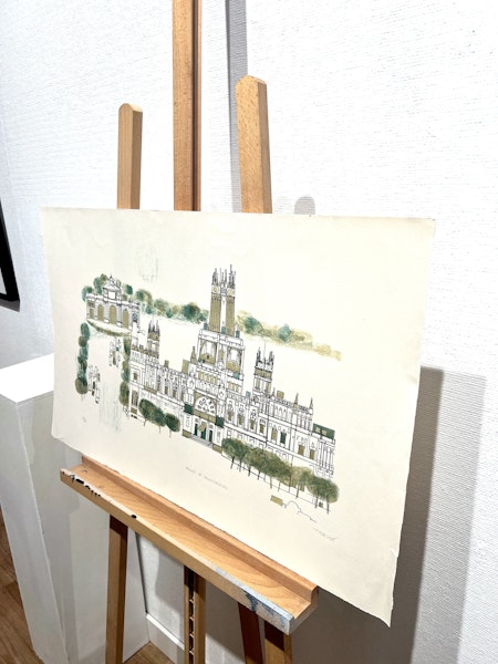 "Palacio de communicationes" Färglitografi av Francisco Todo Garcia. 77x48 cm