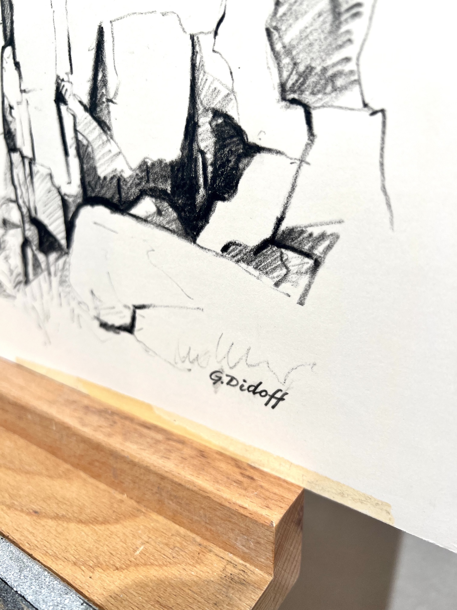 "Klippor" Grafiskt blad av Gunnar Didoff, 64,5x46cm