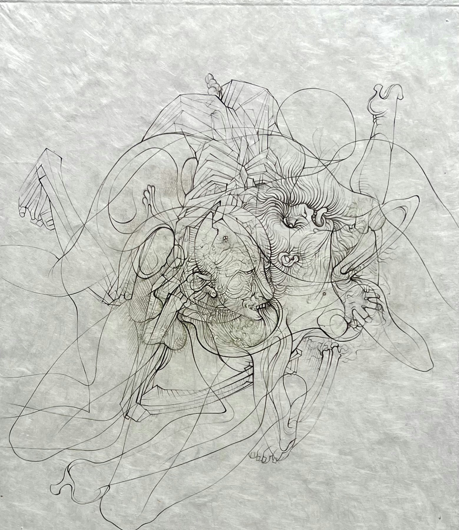 "Erotisk komposition" Etsning av Hans Bellmer. 28x38 cm