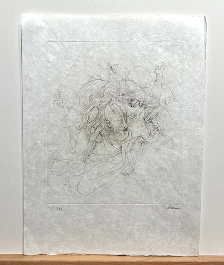 "Erotisk komposition" Etsning av Hans Bellmer. 28x38 cm