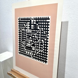 "Ingen titel" Etsning av Victor Vasarely. 53x71 cm