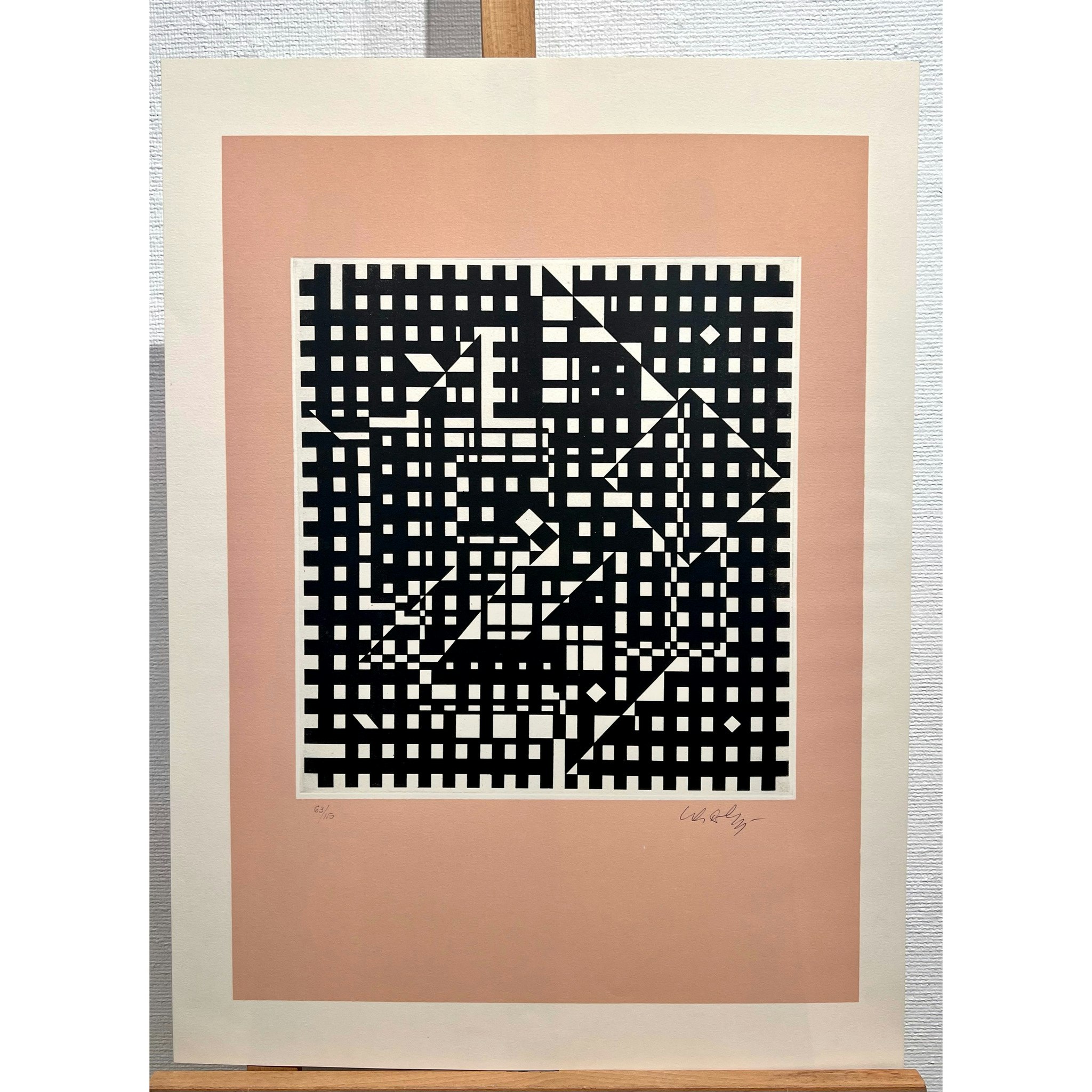 "Ingen titel" Etsning av Victor Vasarely. 53x71 cm