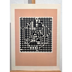 "Ingen titel" Etsning av Victor Vasarely. 53x71 cm