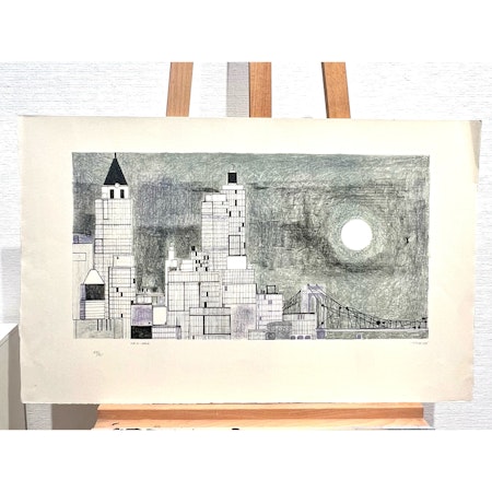 "New York" Färglitografi av Francisco Todo Garcia. 77x49 cm