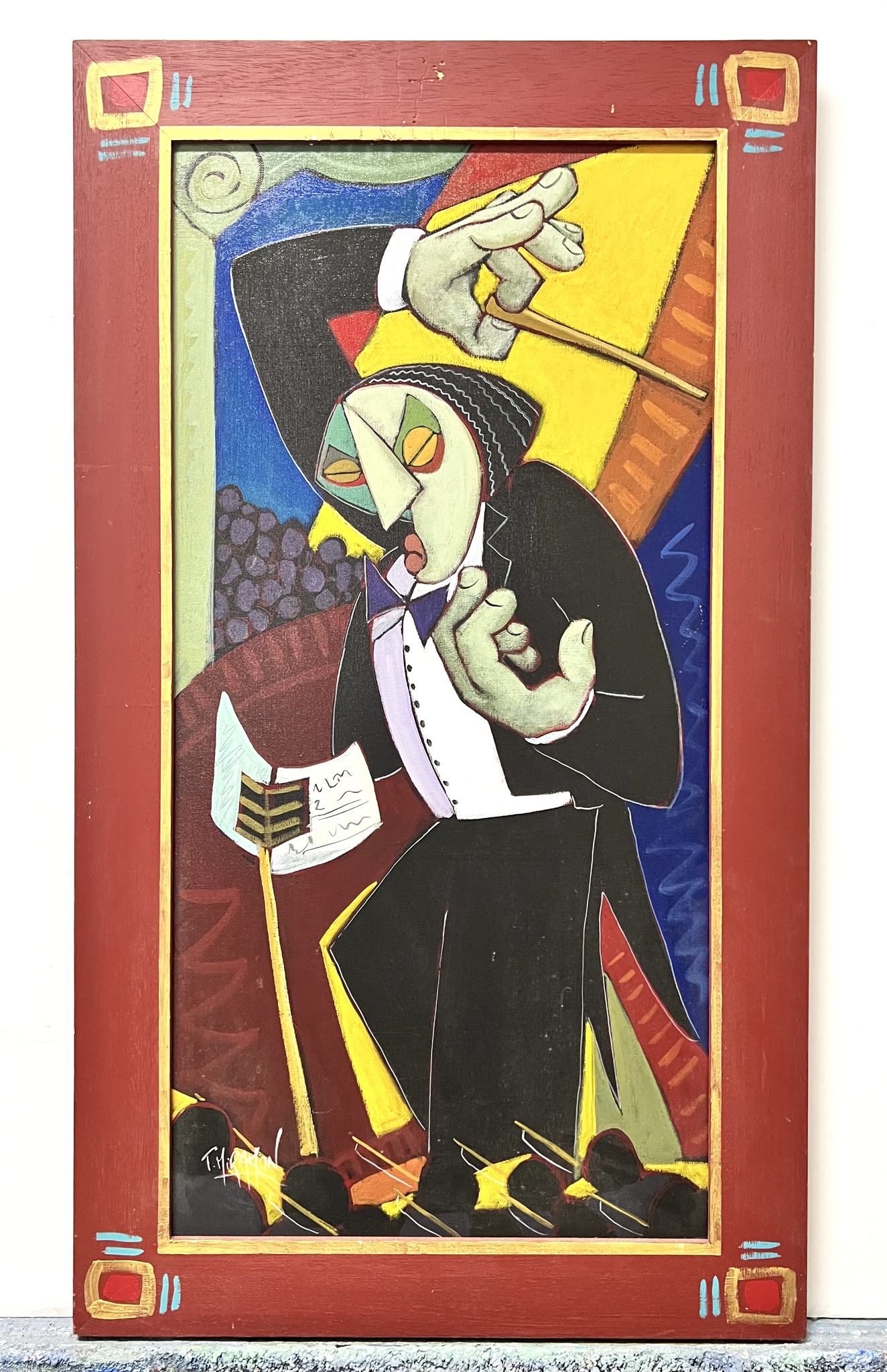 "Dirigenten" Olja på duk av Thierry Miramon. 53x93 cm