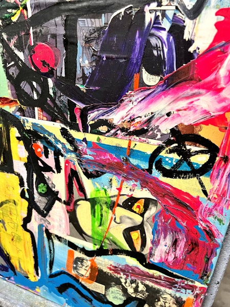 "Fantomen" Blandteknik på duk av Martin Säwström 60x93 cm