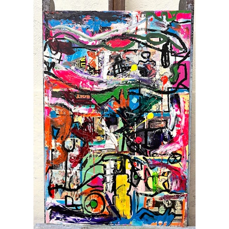 "Fantomen" Blandteknik på duk av Martin Säwström 60x93 cm