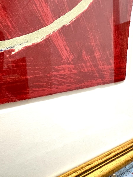 "Composition au tons rouge" Färglitografi av André Lanskoy. 68x103 cm