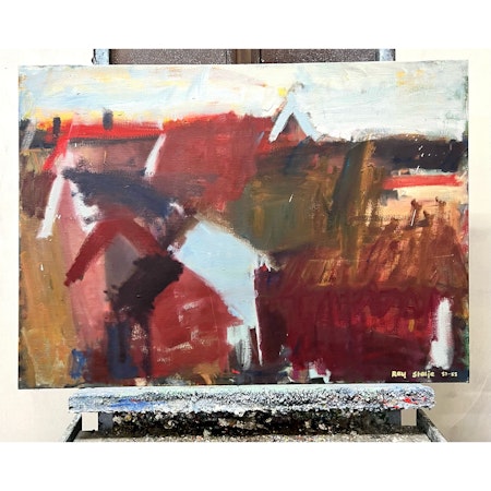 "Då och nu" Olja på duk av Ray Stalje. 92x66cm