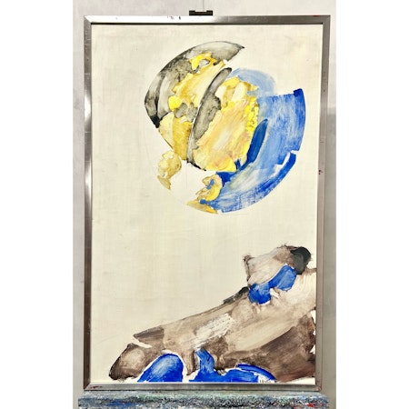 "Spegling" Olja på duk av Erland Brand. 70x109 cm