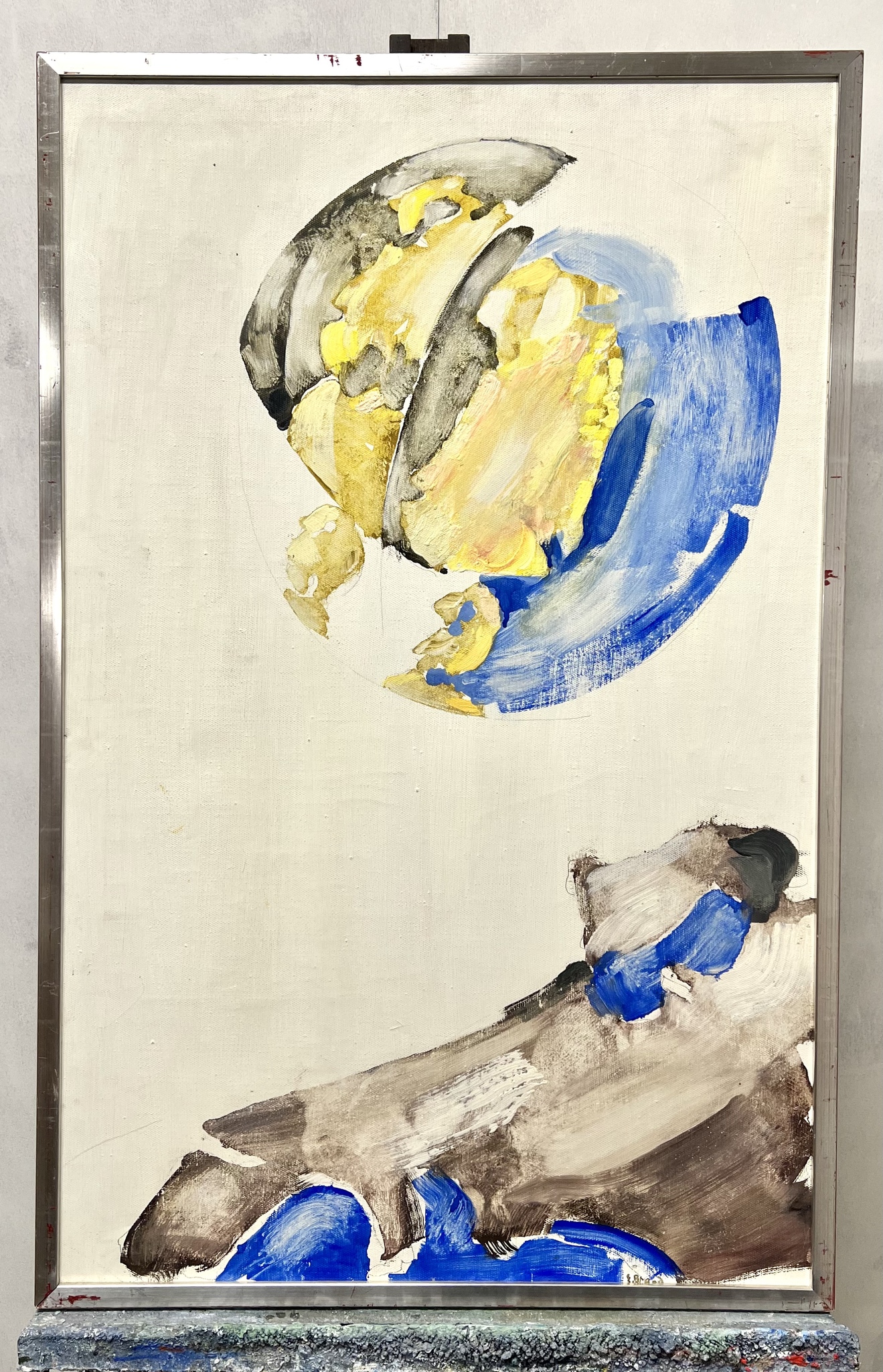 "Spegling" Olja på duk av Erland Brand. 70x109 cm