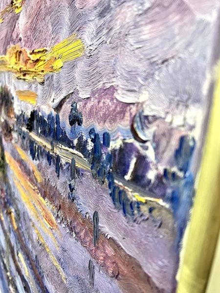 "Köpmannebro" Olja på duk av Jerry Andersson. 104x80 cm
