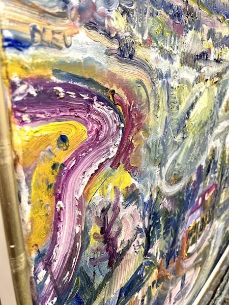 "Herrgården" Olja på duk av Jerry Andersson. 84x84 cm