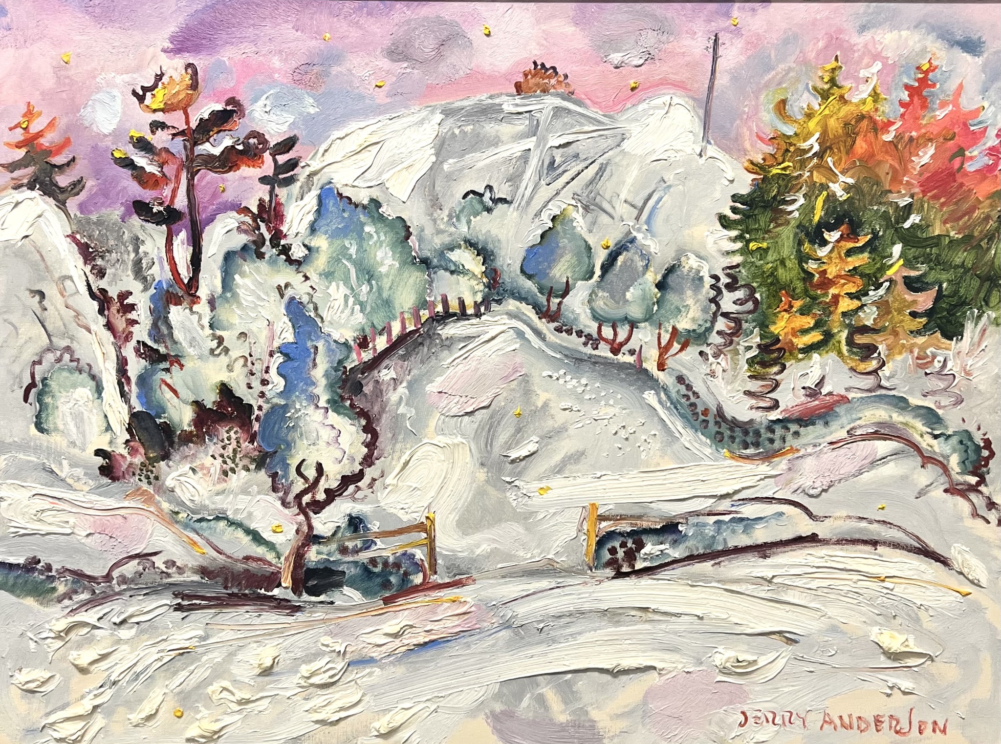 "Vinterland" Olja på duk av Jerry Andersson. 91,5x70 cm