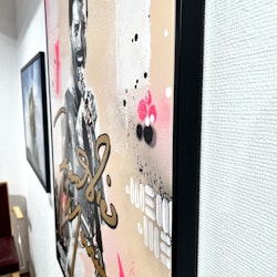 "Freddie signature" Blandteknik på duk av Haze1. 80x100 cm