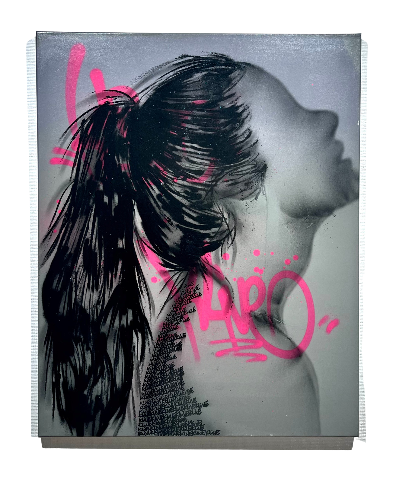 "Shadow Ponytail" Mixed media av Klive. 80x100 cm