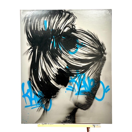 "Shadow Feeling" Blandteknik på duk av Klive. 80x100 cm