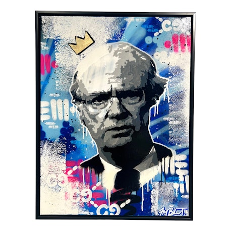 "Carl Gucci" Blandteknik på duk av Haze1. 60x80 cm