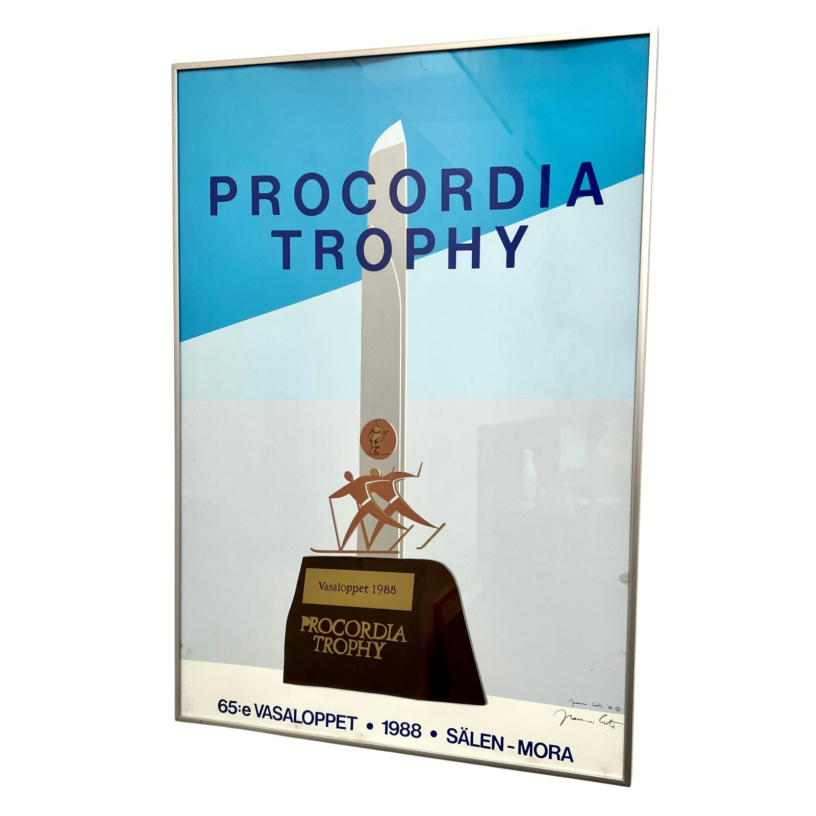 Franco Costa Vasalopp 1988 "Procordia Trophy" - Samlarobjekt, Signerad & Inramad! 50x70 cm