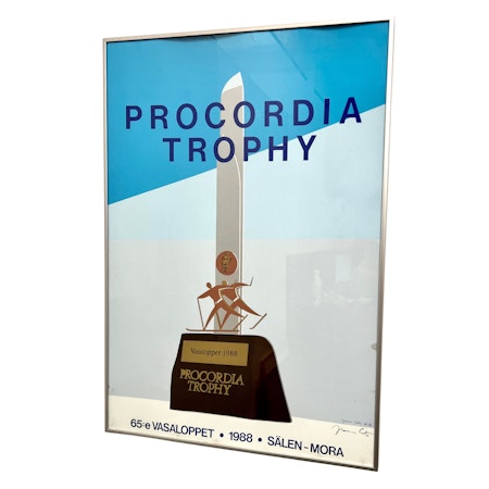 Franco Costa Vasalopp 1988 "Procordia Trophy" - Samlarobjekt, Signerad & Inramad! 50x70 cm