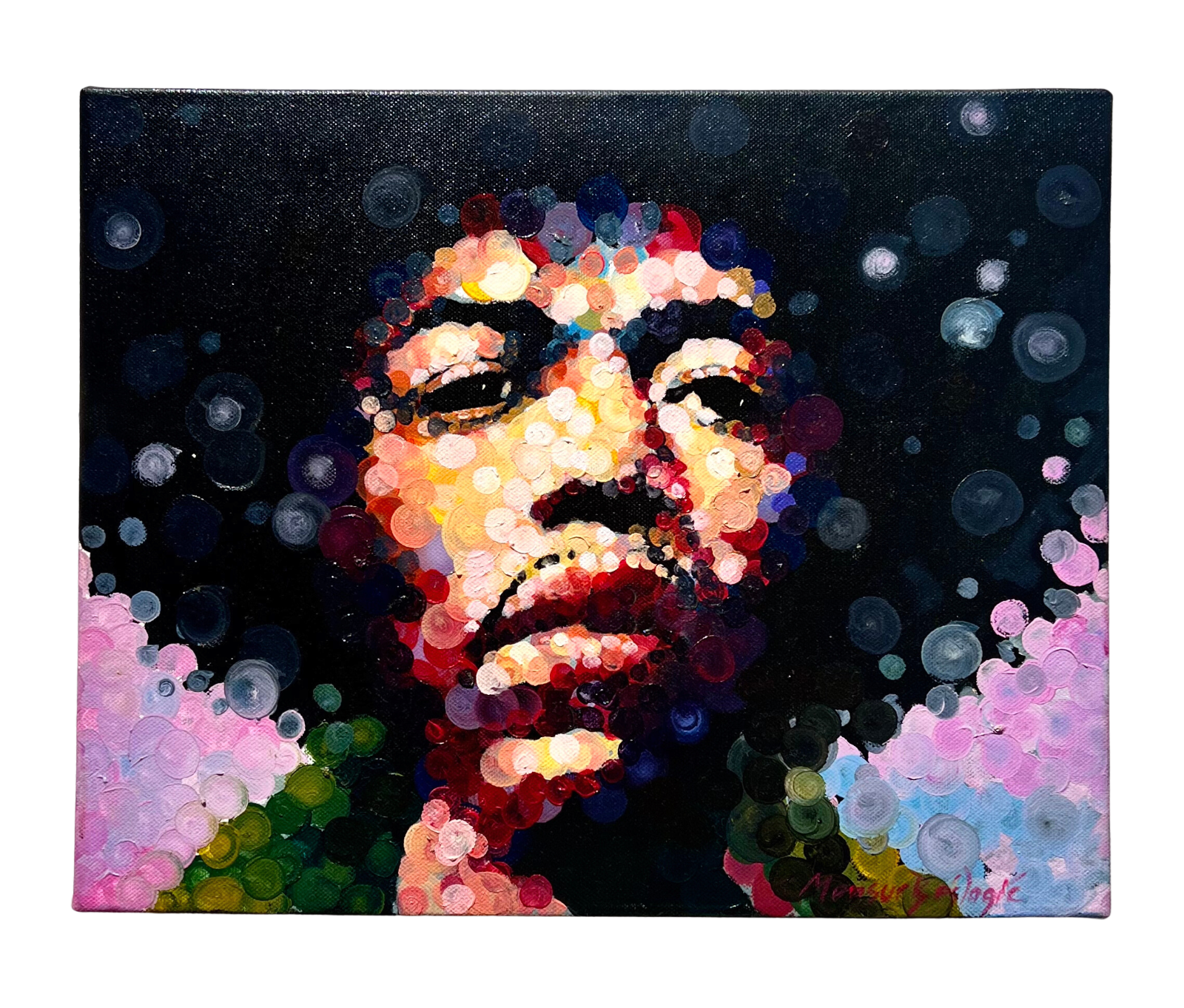 "Hendrix" Akryl på duk av Mensur Beslagic. 41x33 cm