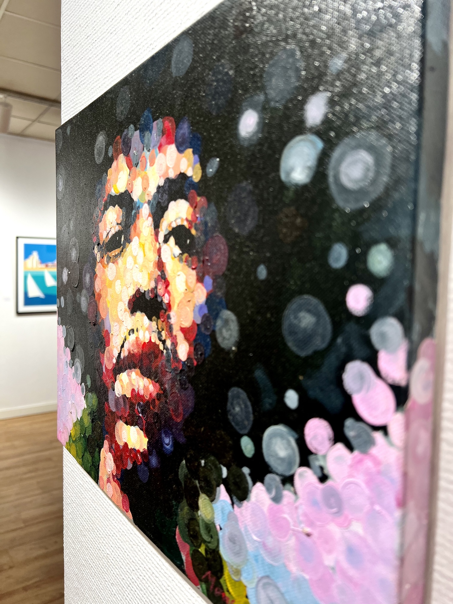 "Hendrix" Akryl på duk av Mensur Beslagic. 41x33 cm