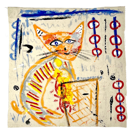 "Tålmodig matväntan"  Akvarell av Ronny Tegneskog. 46x46 cm