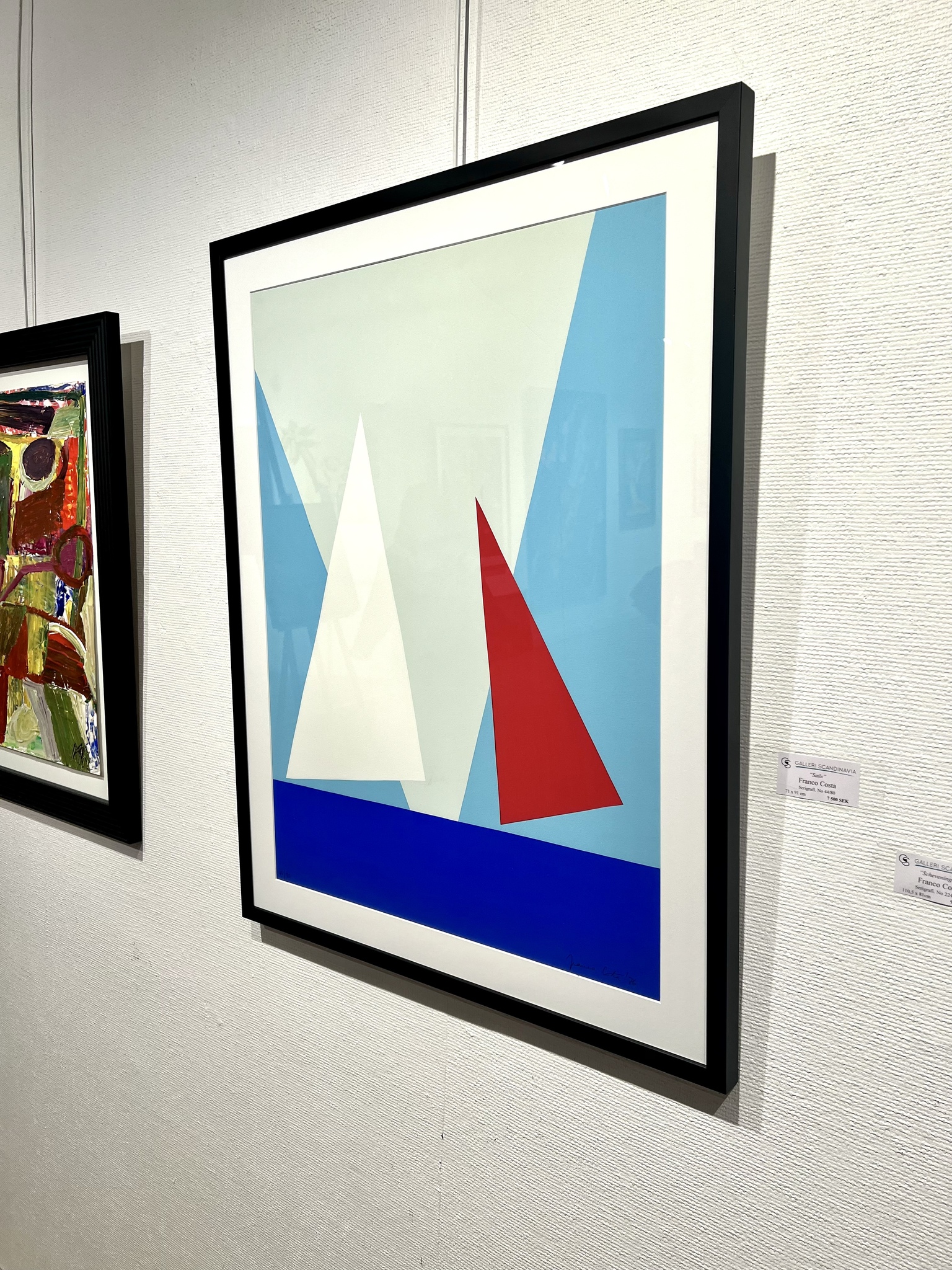 "Sails" Inramat seriegrafi av Franco Costa. 71/91 cm. No 44/80