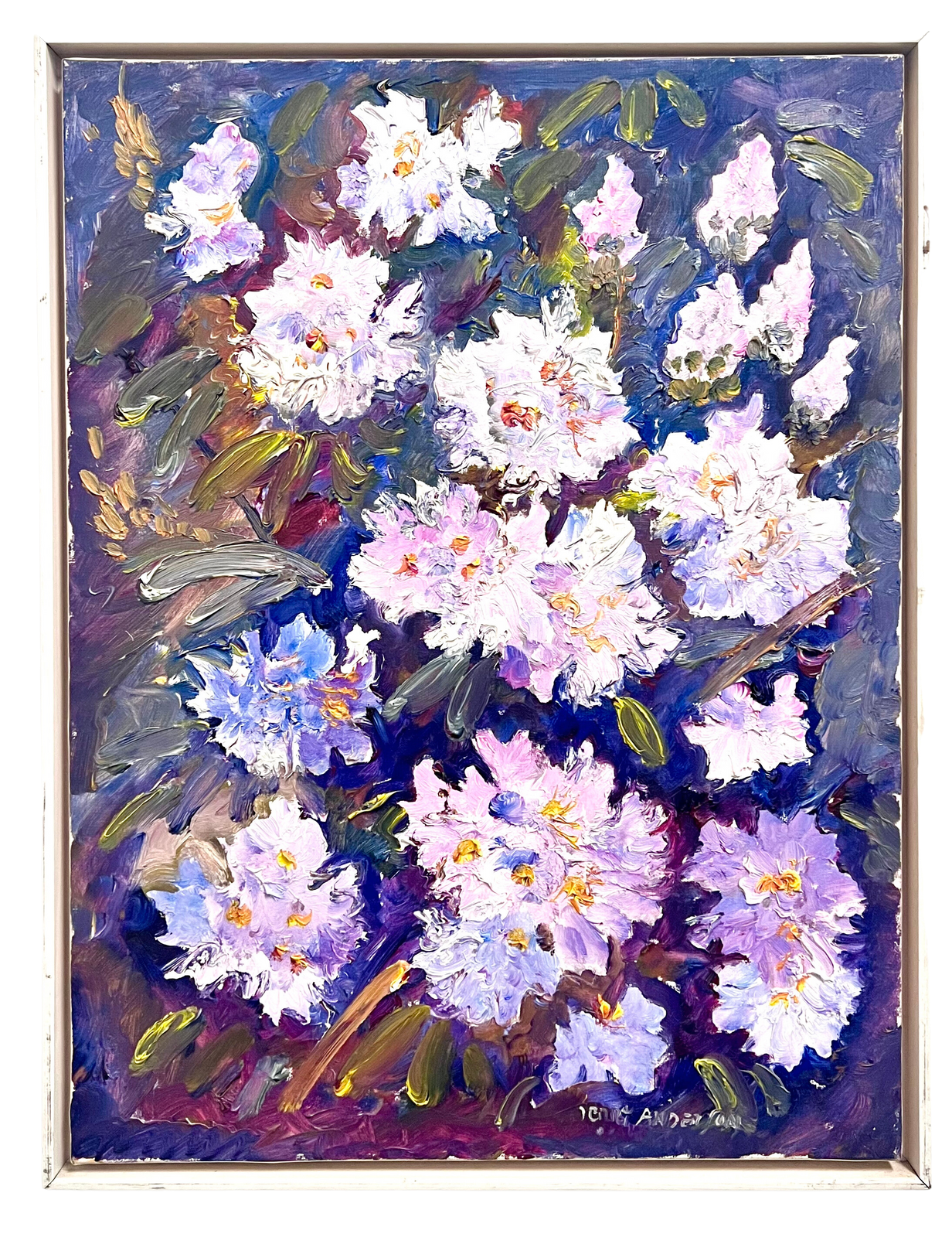 "Blommor" Olja på duk av Jerry Andersson. 50x64,5 cm