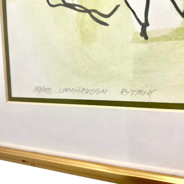 "Uppmärksam Rytmik" Litografi av Stig Deteste. 58x52 cm