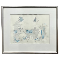 "Vårblommor II" Litografi av Stig Deteste. 45,5x38,5 cm