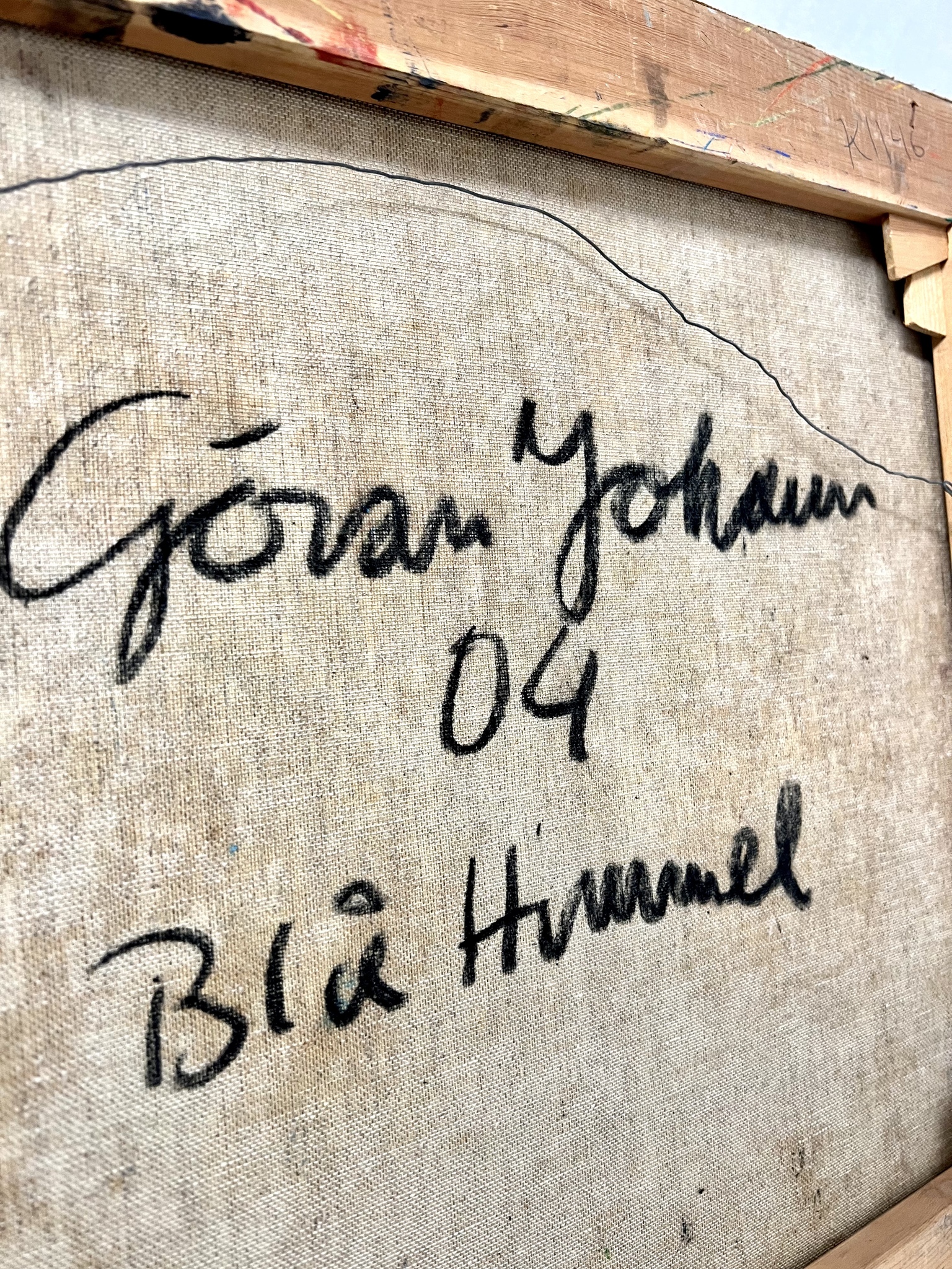 "Blå himmel" Olja på Duk av Göran Johansson. 44,5x40 cm