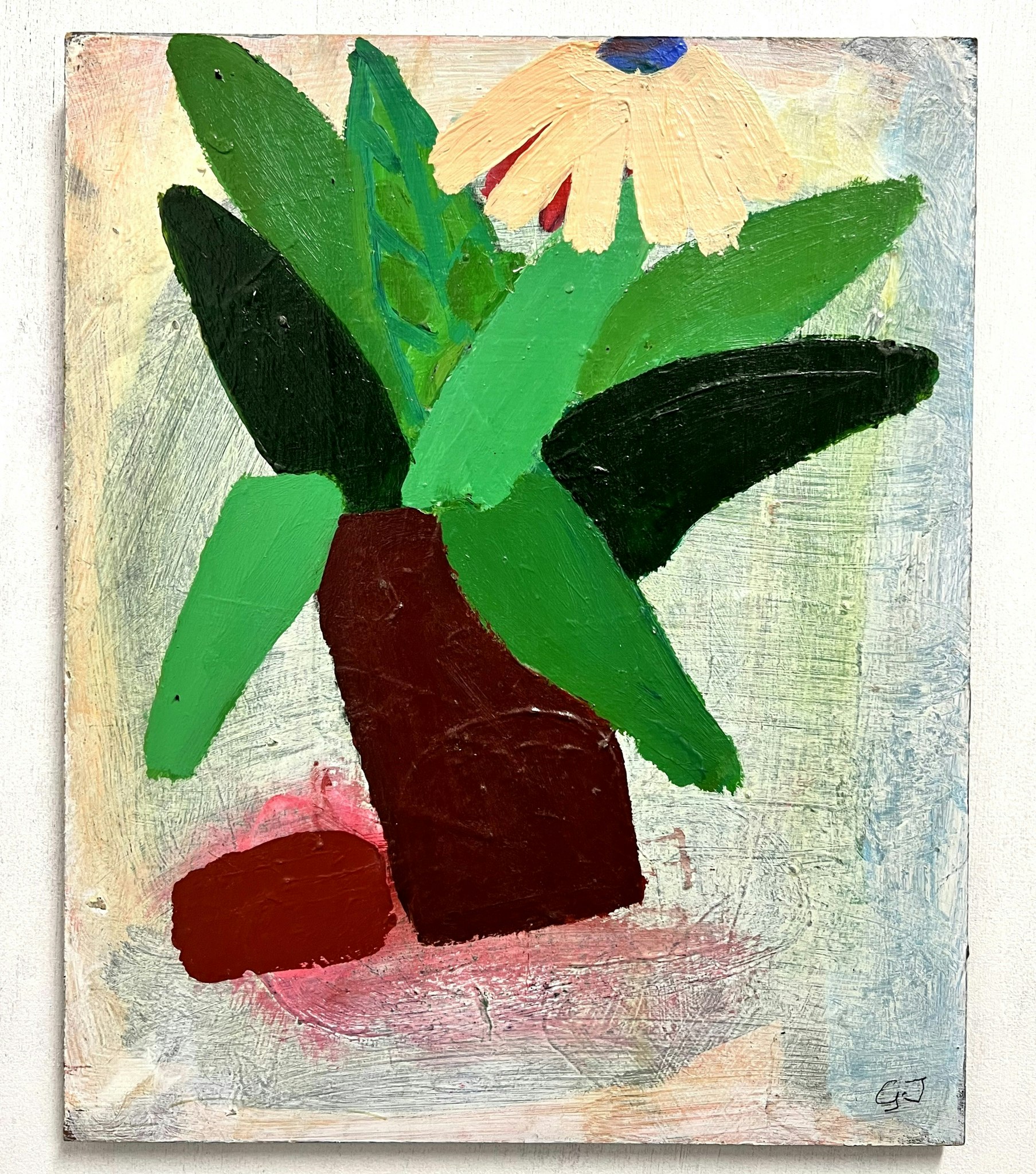 "Blommor" Olja på pannå av Göran Johansson. 33x40 cm