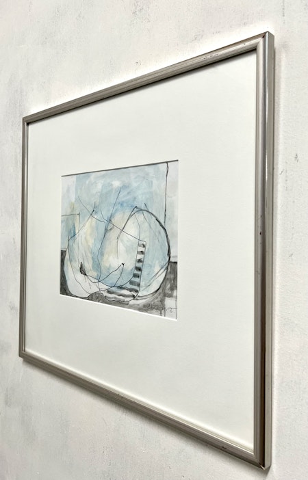 "Försök till helhetssyn" Goauche av Stig Deteste. 44x40 cm.