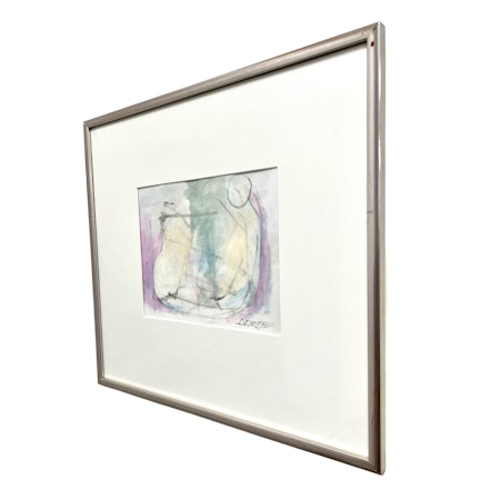 "Lyriskt slutskede" Goauche av Stig Deteste. 44x40 cm.