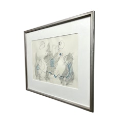"Vårblommor III" Litografi av Stig Deteste. 45,5x38,5 cm