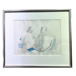 "Vårblommor I" Litografi av Stig Deteste. 45,5x38,5 cm