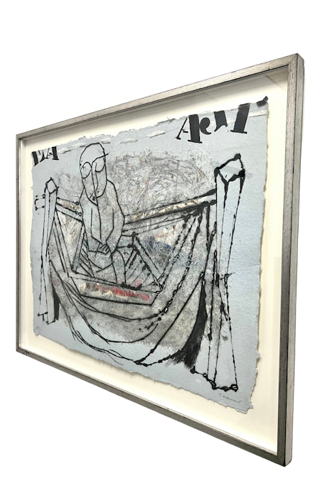 "Pensées dans le hamac" Inramad karborundumetsning av James Coignard. 87x68,5 cm