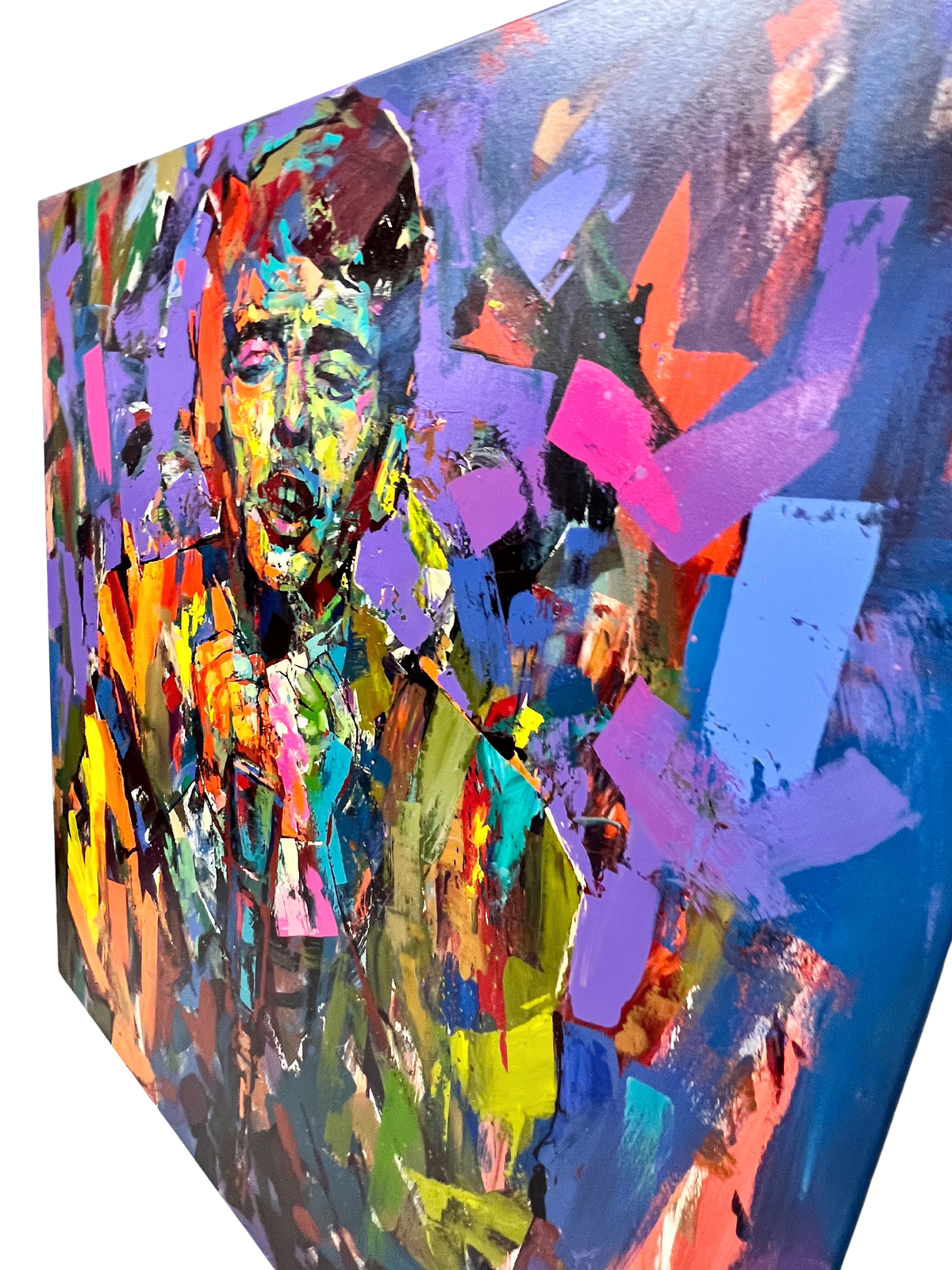 "Jacques Brel" Akrylmålning på duk av Alberto Ramirez LEG. 150x140cm