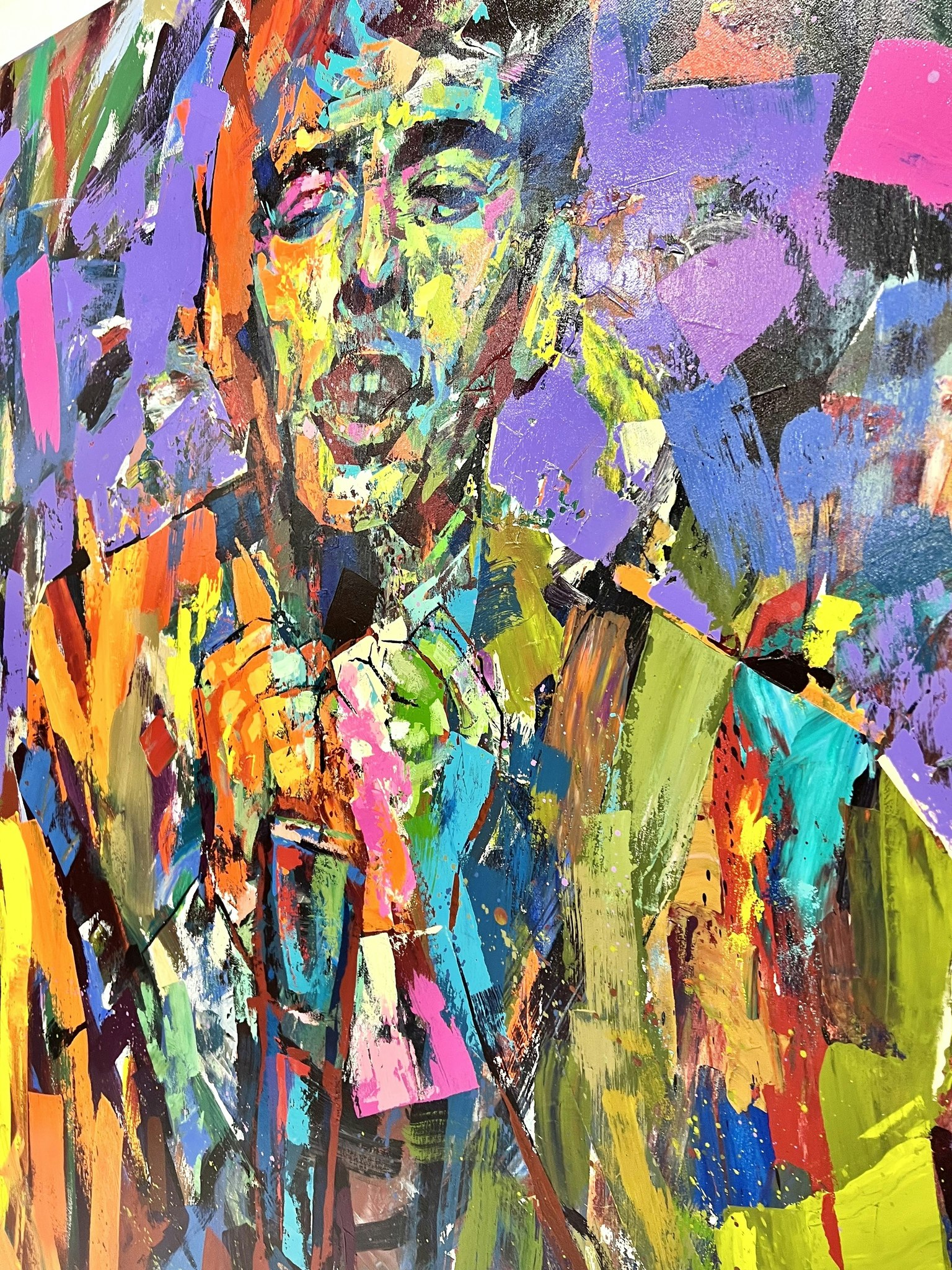 "Jacques Brel" Akrylmålning på duk av Alberto Ramirez LEG. 150x140cm